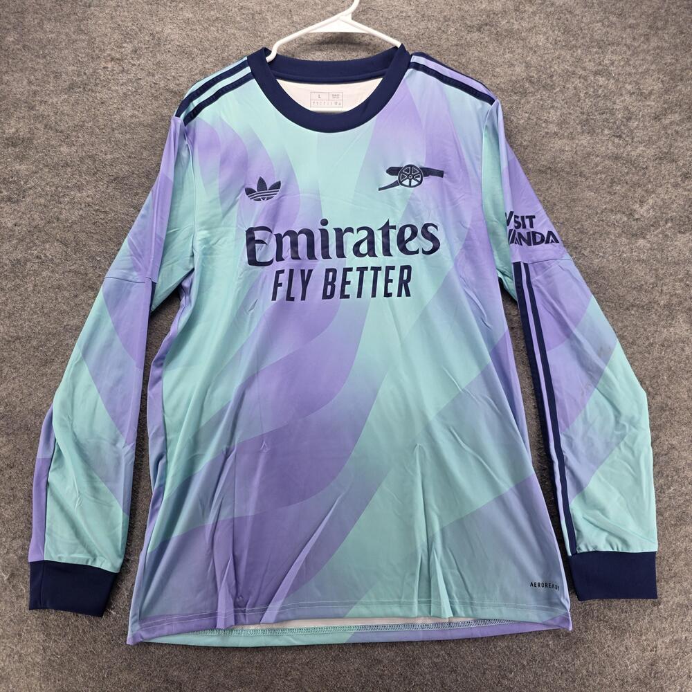 Arsenal Jersey Mens L Multi-Color Long Sleeve Adidas Emirates AEROREADY Soccer